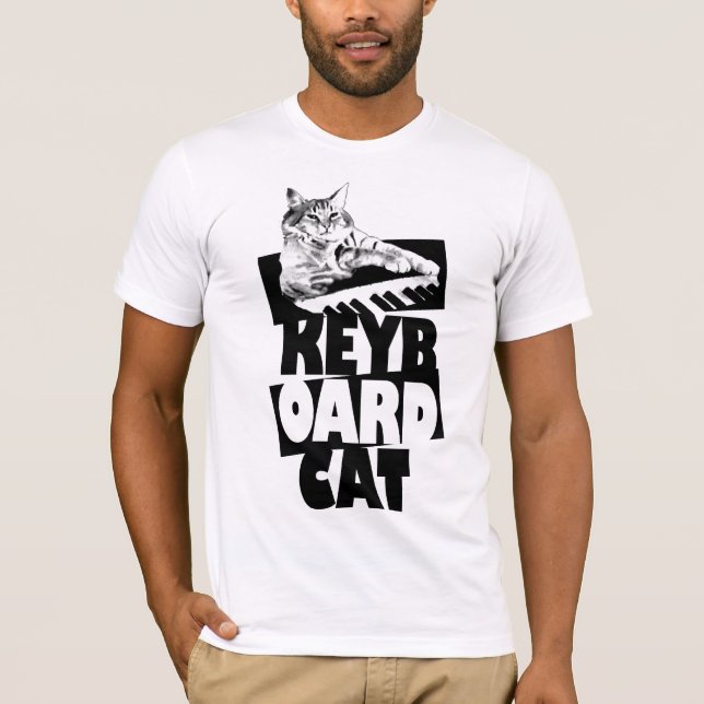 T-shirt Chat de clavier - pièce en t empilée (Devant)