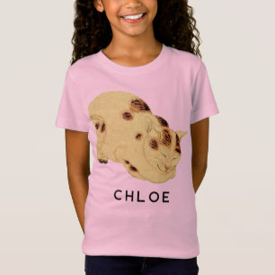 T-Shirt Chat de couchage d'antiquité personnalisé japonais