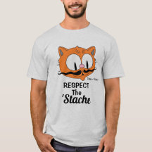 Chat de dessin animé à moustache Respect The Stach