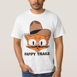 T-shirt Chat de dessin animé avec moustache HAPPY TRAILS D