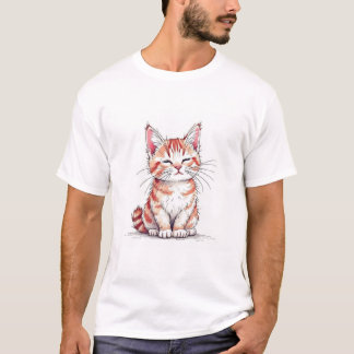 T-shirt Chat de dessin animé mignon illustration numérique