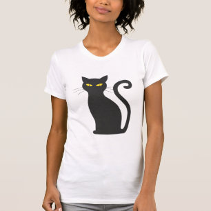 T-shirt Chat de dessin avec yeux jaunes