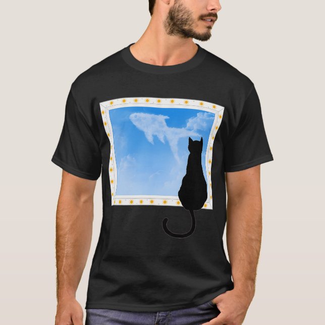 T-shirt Chat de dos (Version diurne) (Devant)