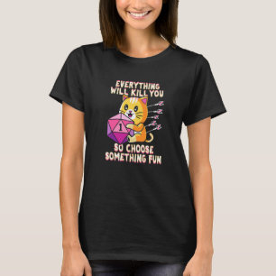 T-shirt Chat de Dungen pour un joueur de RPG