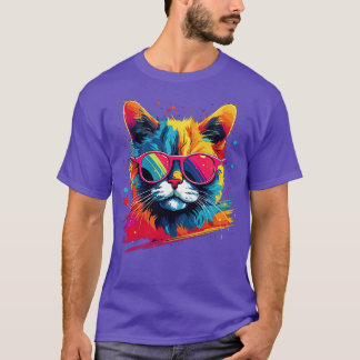 T-shirt Chat de fête en lunettes de soleil Hommes Femmes 8