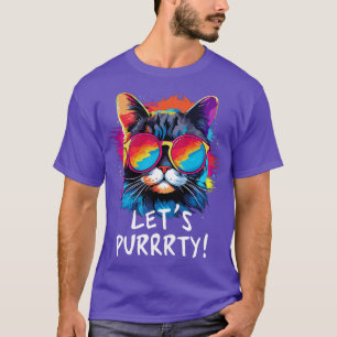 T-shirt Chat de fête en lunettes de soleil Hommes Femmes 9
