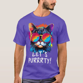 T-shirt Chat de fête en lunettes de soleil Hommes Femmes 9