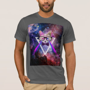 T-shirt Chat de galaxie de hippie