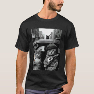 T-shirt Chat de gangster drôle disant humour noir de mafie