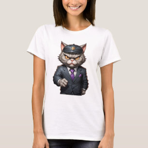 T-shirt Chat de gangsters en colère mignon drôle chat en c