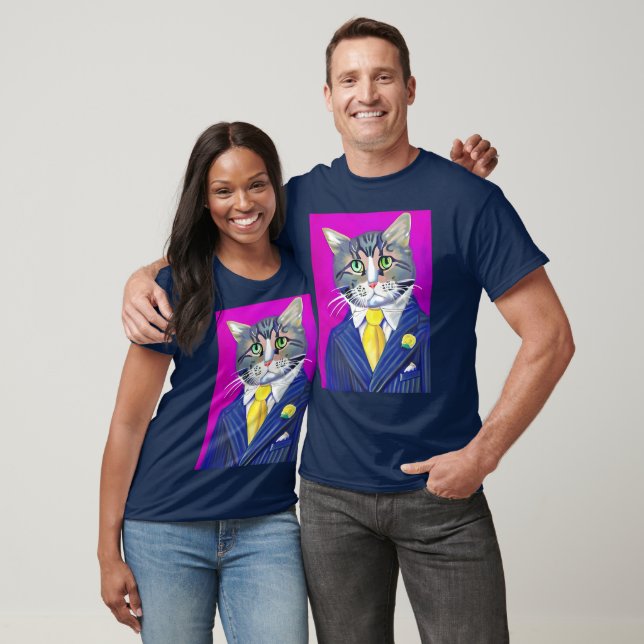 T-shirt Chat de gentillesse en costume et en Cravate (Unisexe)