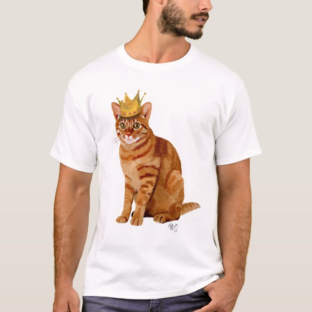 T-shirt Chat de gingembre avec couronne (Devant)