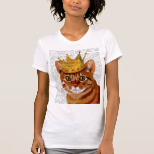 T-shirt Chat de gingembre avec la couronne Portrai