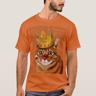 T-shirt Chat de gingembre avec la couronne Portrai