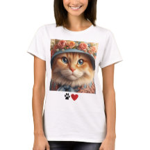 Chat de gingembre en Casquette bleu avec Amoureux 