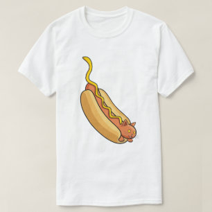 T-shirt Chat de hot dog
