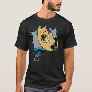 T-shirt Chat de joueur mangeant un burrito