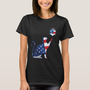 T-shirt Chat de la fête du Travail drôle 4 juillet Chat Qu
