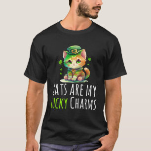 T-shirt Chat de la Saint-Patrick Charme Chanceux Leprechau
