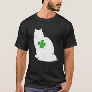 T-shirt Chat de la Saint-Patrick Ragdoll Trèfle