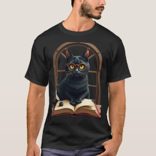 T-shirt Chat de l'Académie Sombre avec Conception d'Amant