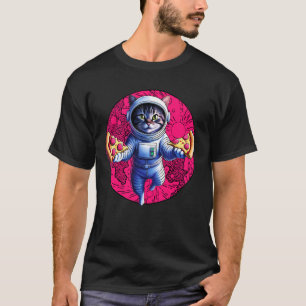 T-shirt Chat de l'espace amateur de pizza astronaute drôle