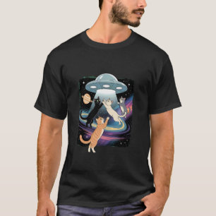 T-shirt Chat de l'espace drôle amateur Mignon Kitty Galaxy