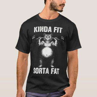 T-shirt Chat de levage de poids drôle et plutôt en forme e