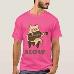 T-shirt Chat de musique jouer de la guitare Funny Meow Kit