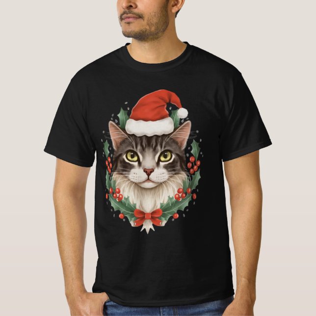 T-shirt chat de noël (Devant)
