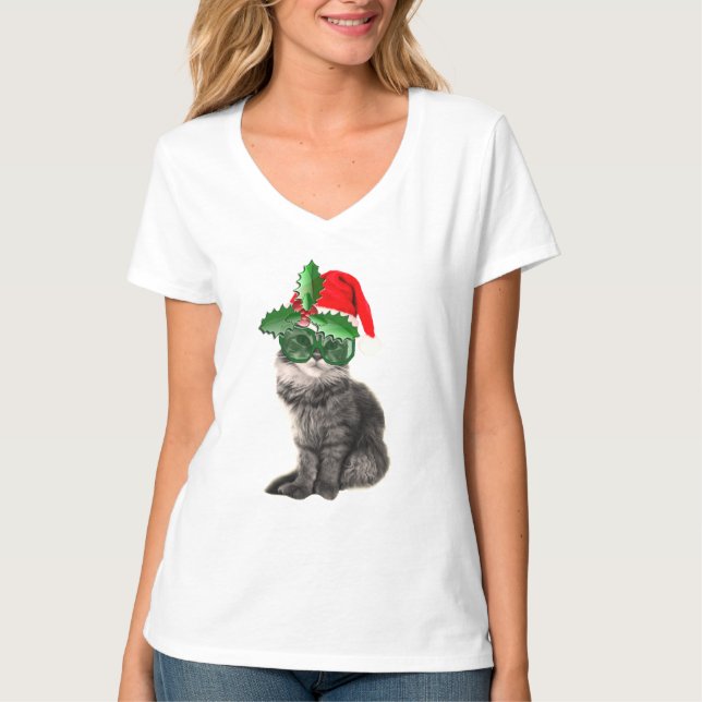 T-shirt Chat de Noël (Devant)