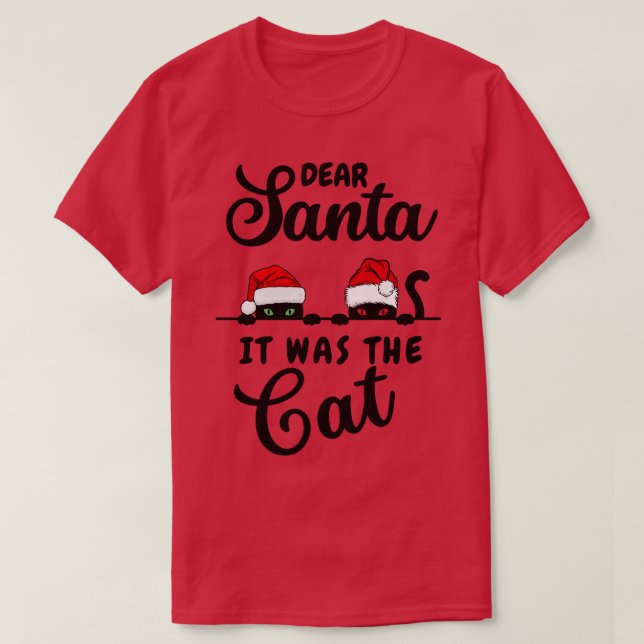 T-shirt Chat de Noël amusant (Design devant)