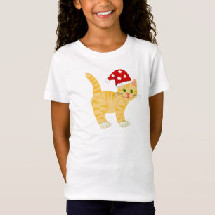 T-Shirt Chat de Noël amusant jaune