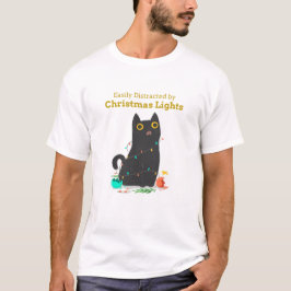 T-shirt Chat de Noël avec lumières
