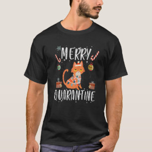 T-shirt Chat de Noël Joyeuse Quarantine Père Noël laid Ch