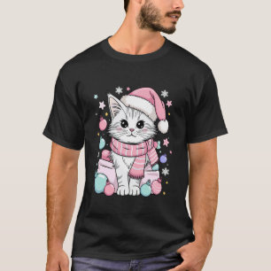 T-shirt Chat de Noël Maine Coon en Chapeau de Père Noël
