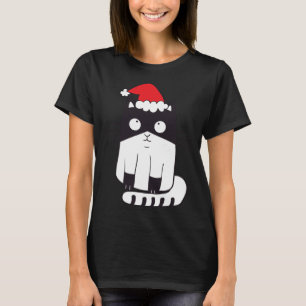 T-shirt Chat de Noël pour enfants avec un chapeau rouge Mi