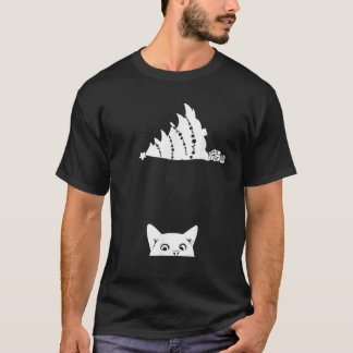 T-shirt Chat de Noël Rouge Tipping Xmas Tree Over Meowchat