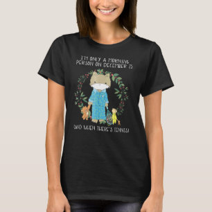 T-shirt Chat de Noël Tennis Personne du matin uniquement D