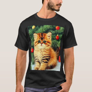 T-shirt Chat de Noël Vintage