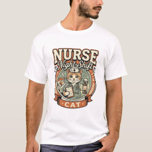 T-shirt Chat de nuit d'infirmière Chat de nuit d'infirmièr