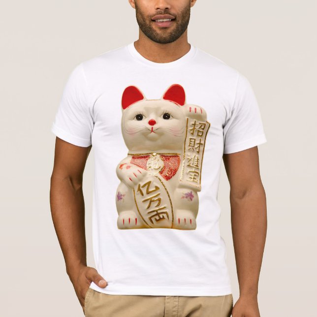 T-shirt Chat de ondulation japonais de bonne chance de (Devant)