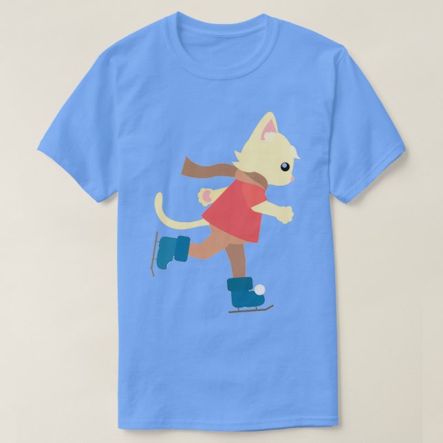 T-shirt Chat de patinage artistique (Design devant)