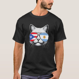 T-shirt Chat de Porto Rico Drapeau Argentin Porto Rico Arg