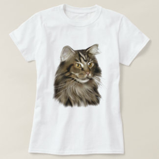 T-shirt Chat de ragondin tigré noir du Maine