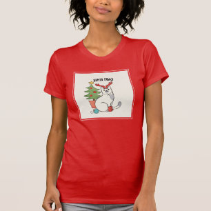 T-shirt Chat de renne des pattes   de Père Noël