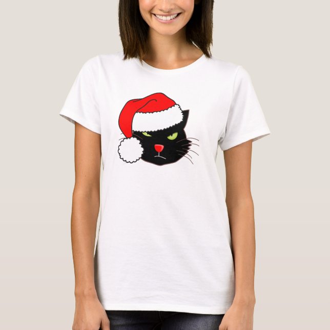 T-shirt Chat de Santa Hat (Devant)