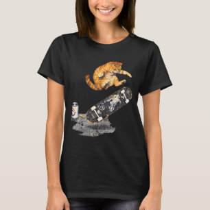 T-shirt Chat de skateboard mème de rue drôle de chaton gru