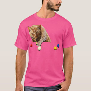 T-SHIRT CHAT DE SNOOKER CHAT JOUER BILLIARDS DE PISCINE DE