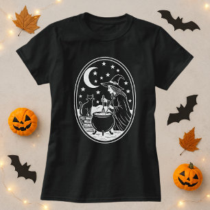 T-shirt Chat de sorcière Cauldron Mystic